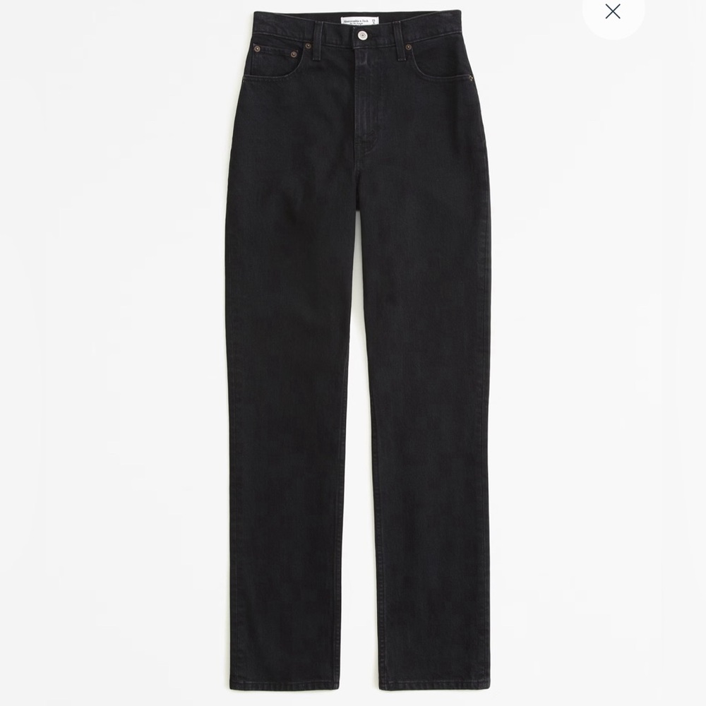 Abercrombie Ultra High Rise 90’s Straight Jean Black Denim